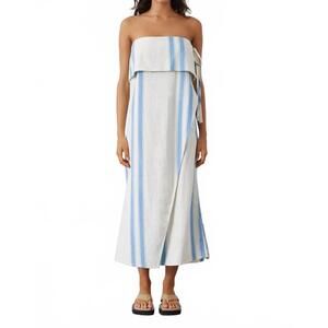 NEW ZULU & ZEPHYR marine stripe dress in white and blue